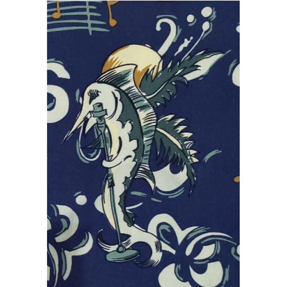 Bluewater Rat Pack Jazz Piano Bar‎ Fish Tropical Camp Shirt Hawaiian Mens XL USA - Picture 5 of 9